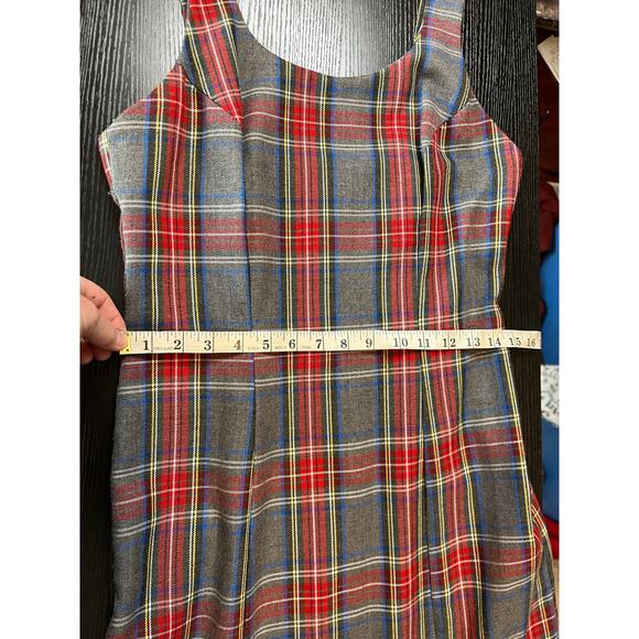 Vintage 90's Decked Out Plaid Sexy Schoolgirl Jumper Dress with High Slit - Picture 11 of 11